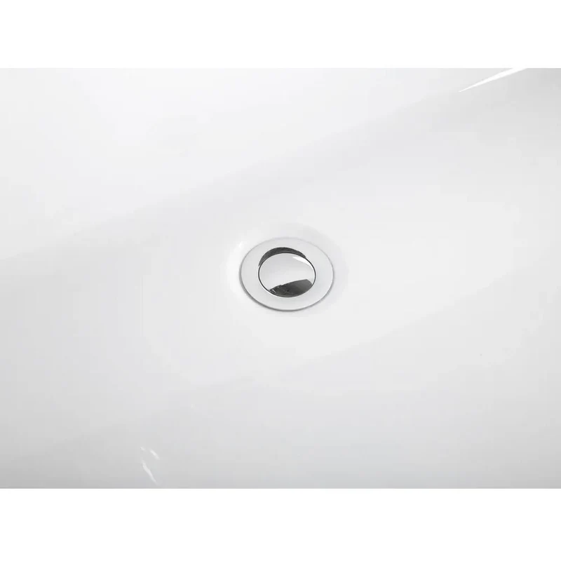 Freistehende Badewanne 170cm Weiß Acryl Oval mit Überlauf 220L