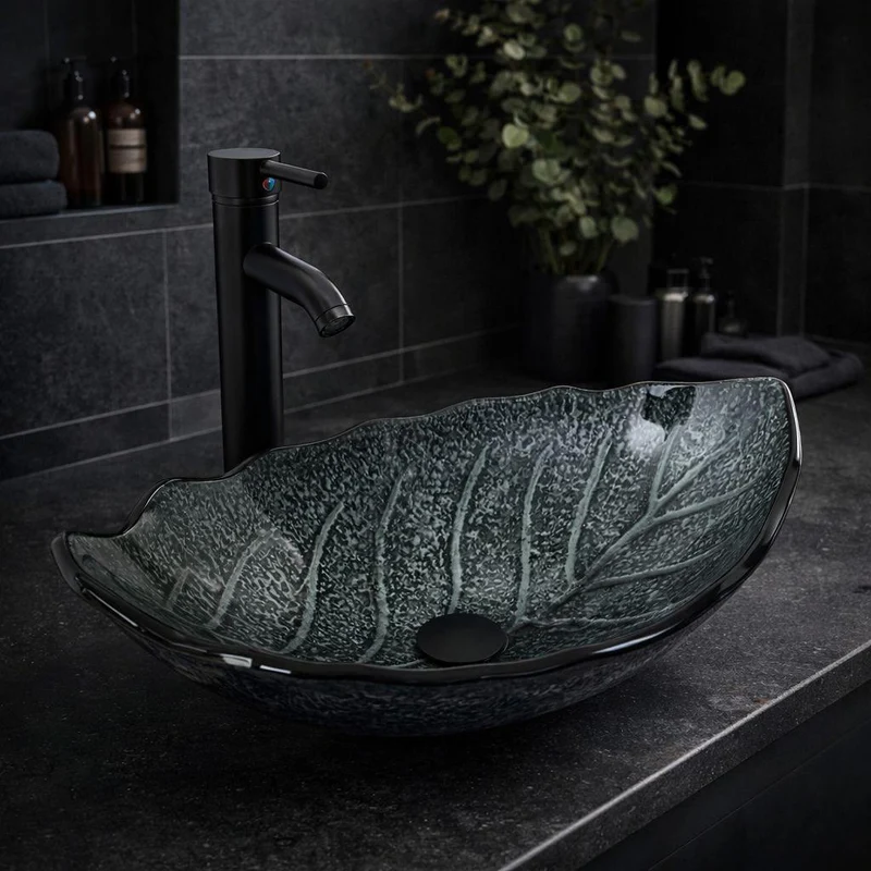 Glaswaschbecken Aufsatzwaschbecken Set Wasserhahn Glasbecken modern