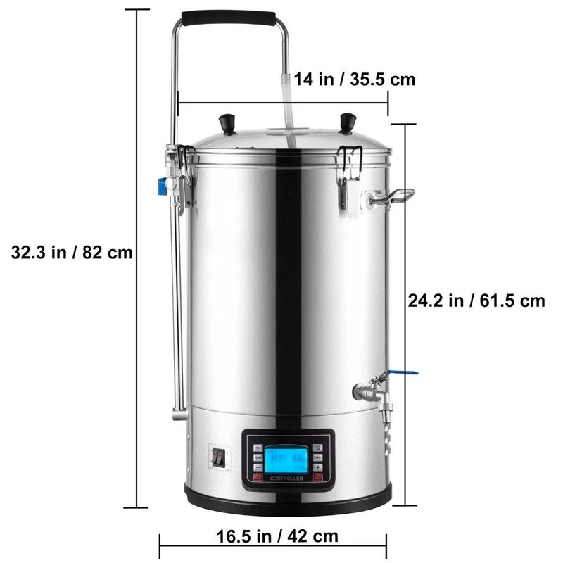 Bierbrauanlage Edelstahl 30L Braukessel Homebrew LCD Komplettset
