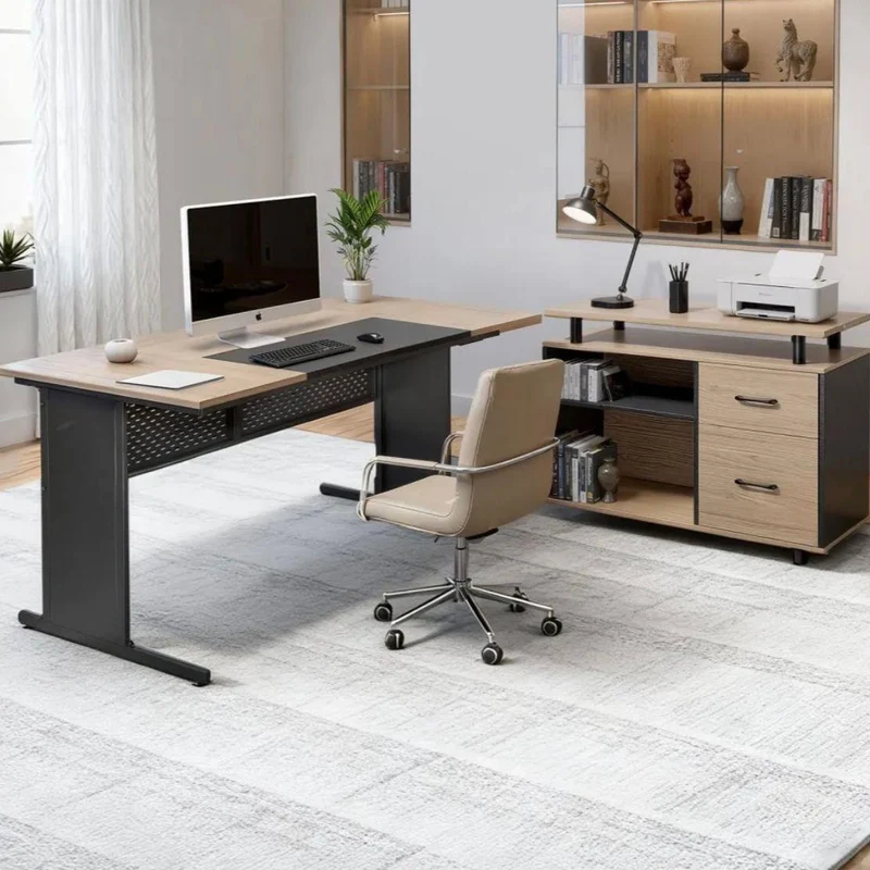 L Schreibtisch Eckschreibtisch Büro Homeoffice Regal Schubladen