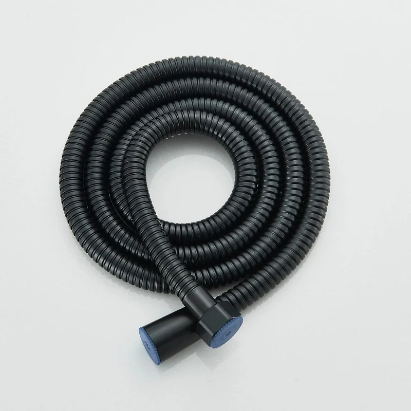Schwarze Duscharmatur mit Handbrause & Ablage Wandmontage