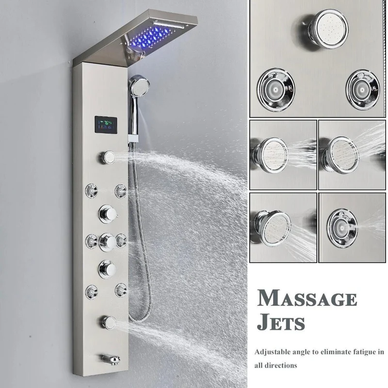 Duschpaneel Edelstahl Duschsäule mit Regendusche Wasserfall Massage Handbrause