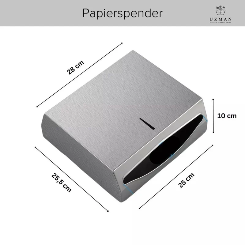 Papierhandtuchspender Edelstahl für 400Blatt abschließbar & hygienisch
