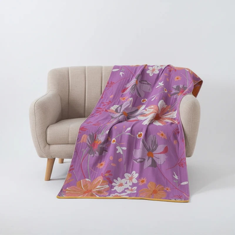 Blumenmuster Handtuch - LavenderTowel