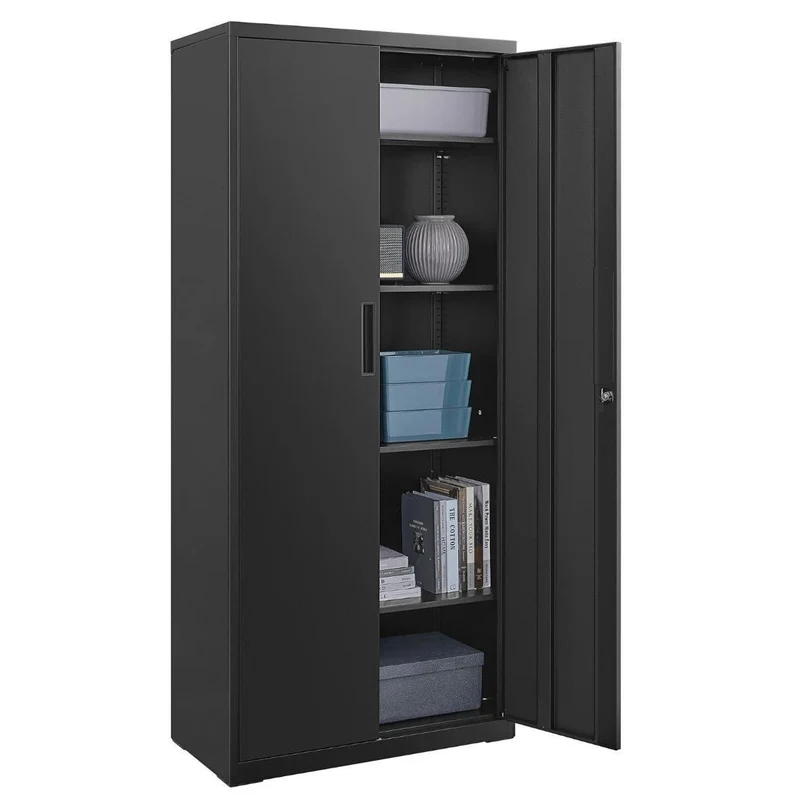 2er Set Aktenschrank abschließbar 4 verstellbaren Einlegeböden 180 cm