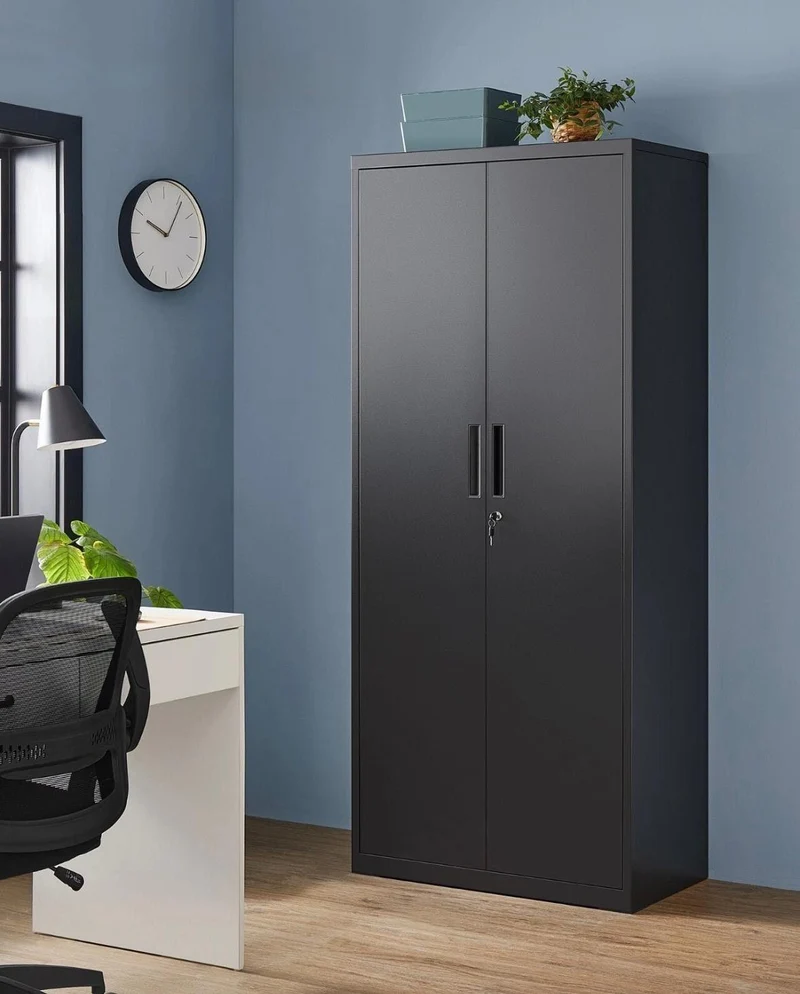 2er Set Aktenschrank abschließbar 4 verstellbaren Einlegeböden 180 cm