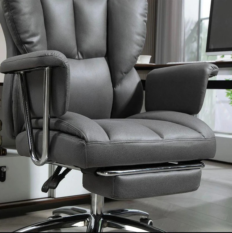 Ergonomischer Bürostuhl mit Liegefunktion Fußstütze & Mikrofaserbezug