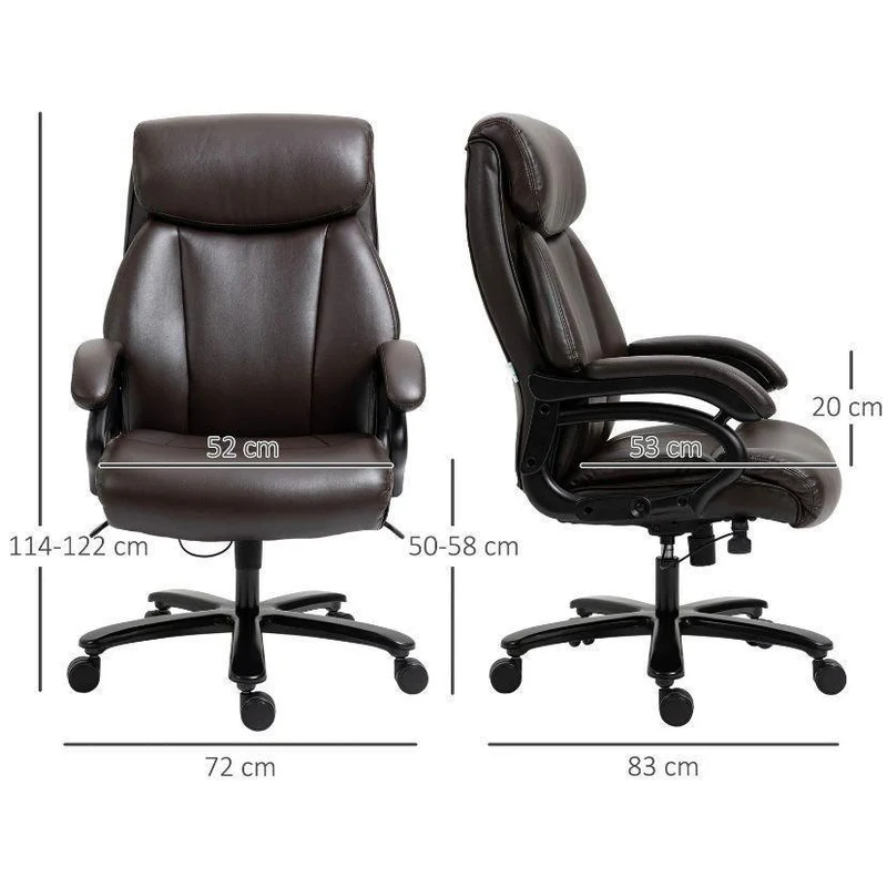 Ergonomischer Bürostuhl Braun mit Wippfunktion & PU-Leder