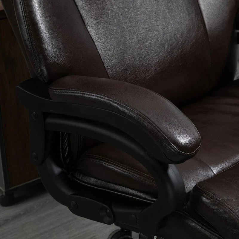 Ergonomischer Bürostuhl Braun mit Wippfunktion & PU-Leder