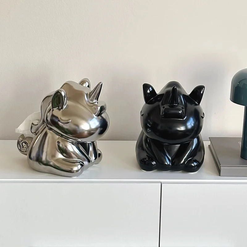 Skulpturaler Mattkeramiktuchboxdeckel Dekorativ Modern Minimalistisch