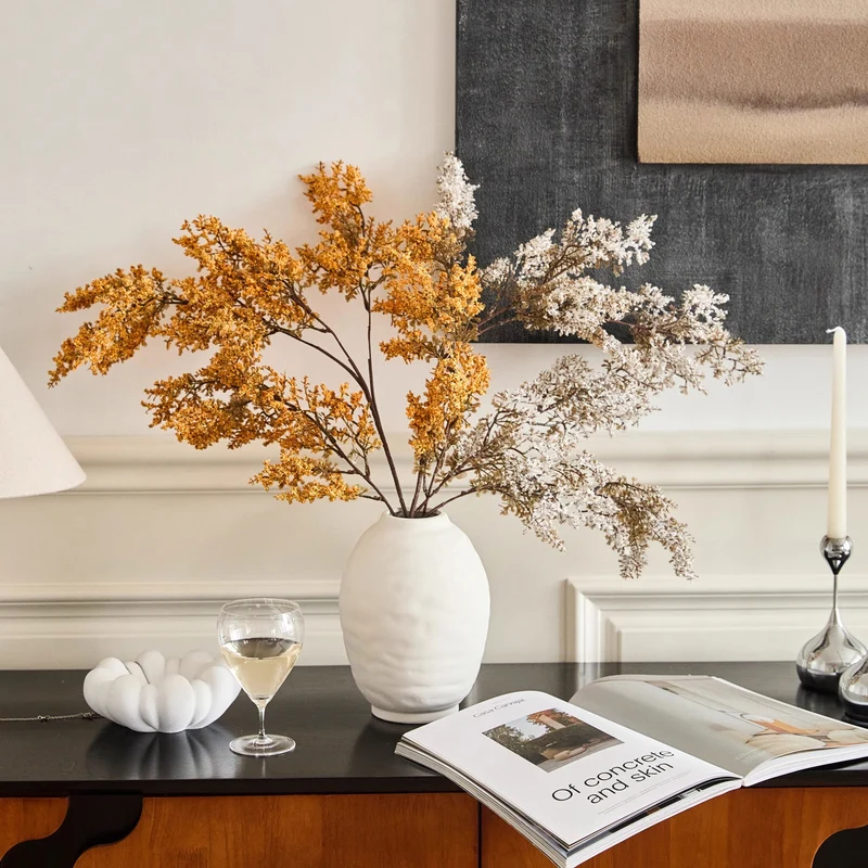 Minimalistische Texturierte Keramik Schmal-Mund Oval Bud Vase