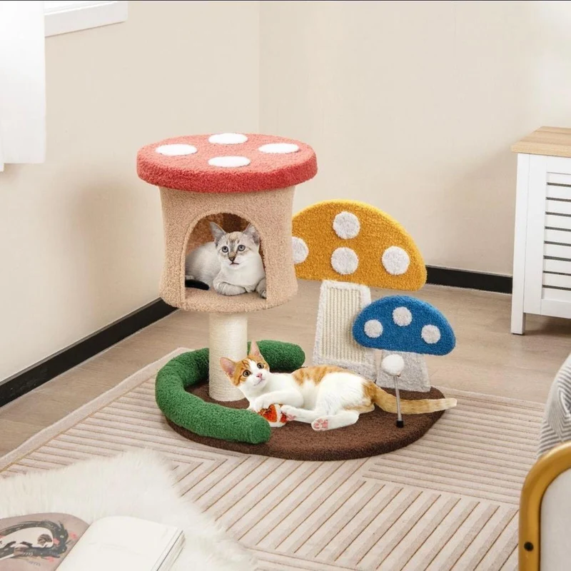 Kompakter Kratzbaum Pilzdesign Katzendeko Haustiere