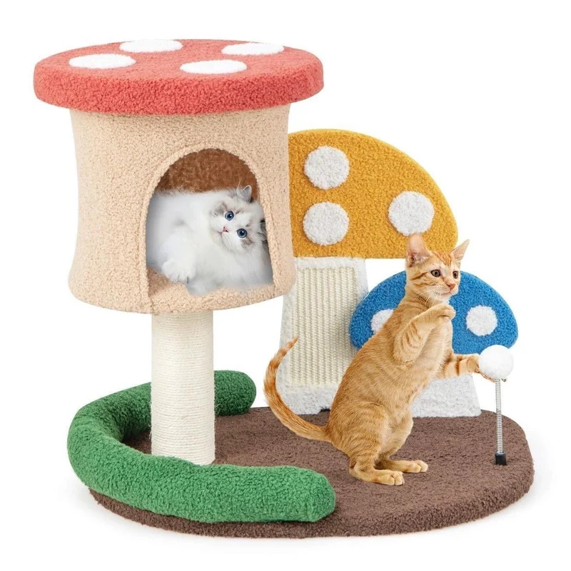 Kompakter Kratzbaum Pilzdesign Katzendeko Haustiere