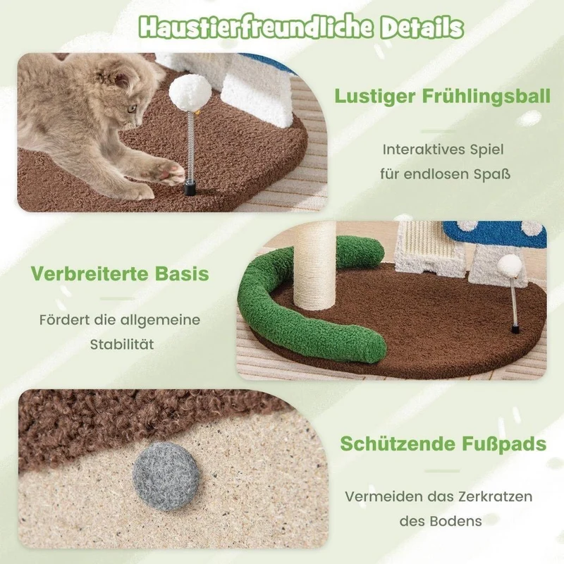 Kompakter Kratzbaum Pilzdesign Katzendeko Haustiere