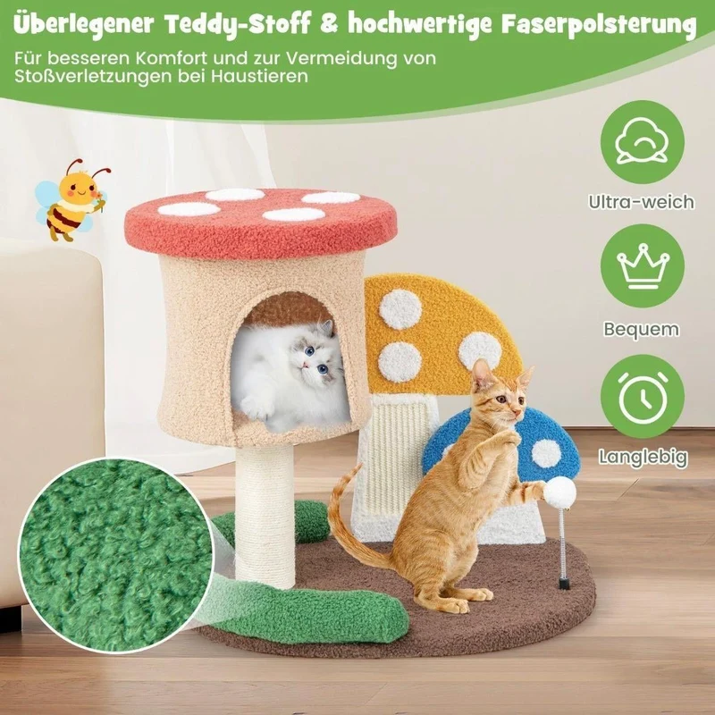 Kompakter Kratzbaum Pilzdesign Katzendeko Haustiere