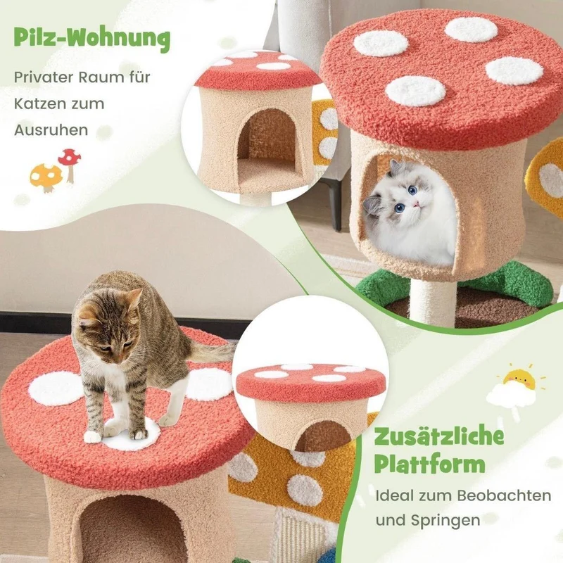 Kompakter Kratzbaum Pilzdesign Katzendeko Haustiere