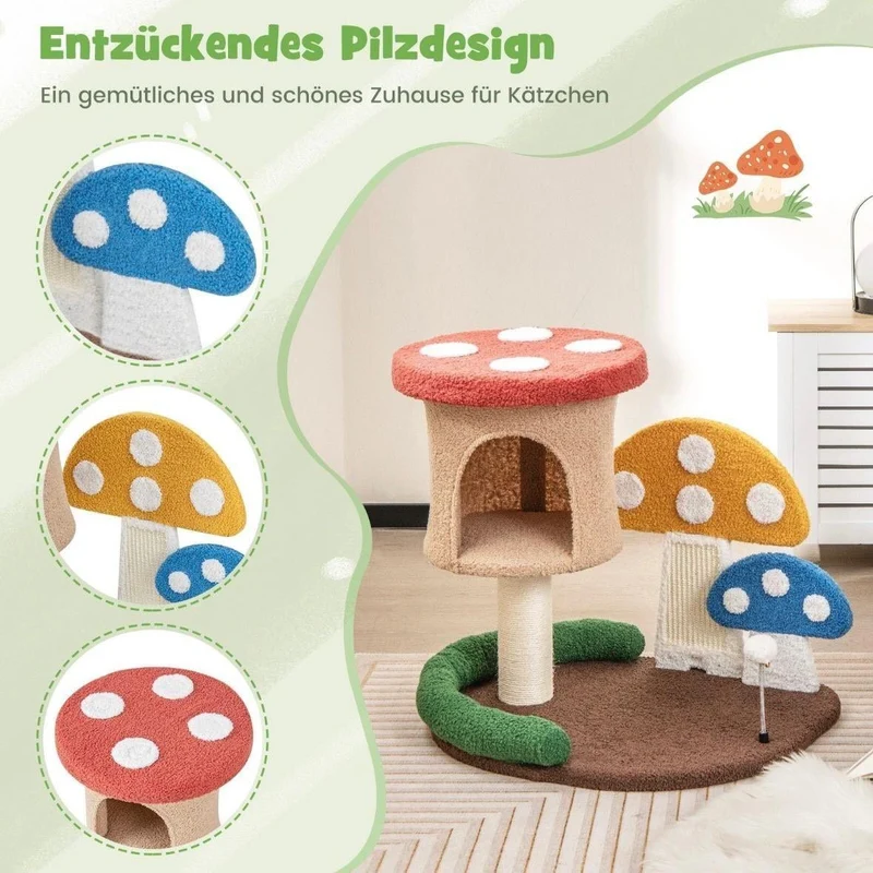 Kompakter Kratzbaum Pilzdesign Katzendeko Haustiere