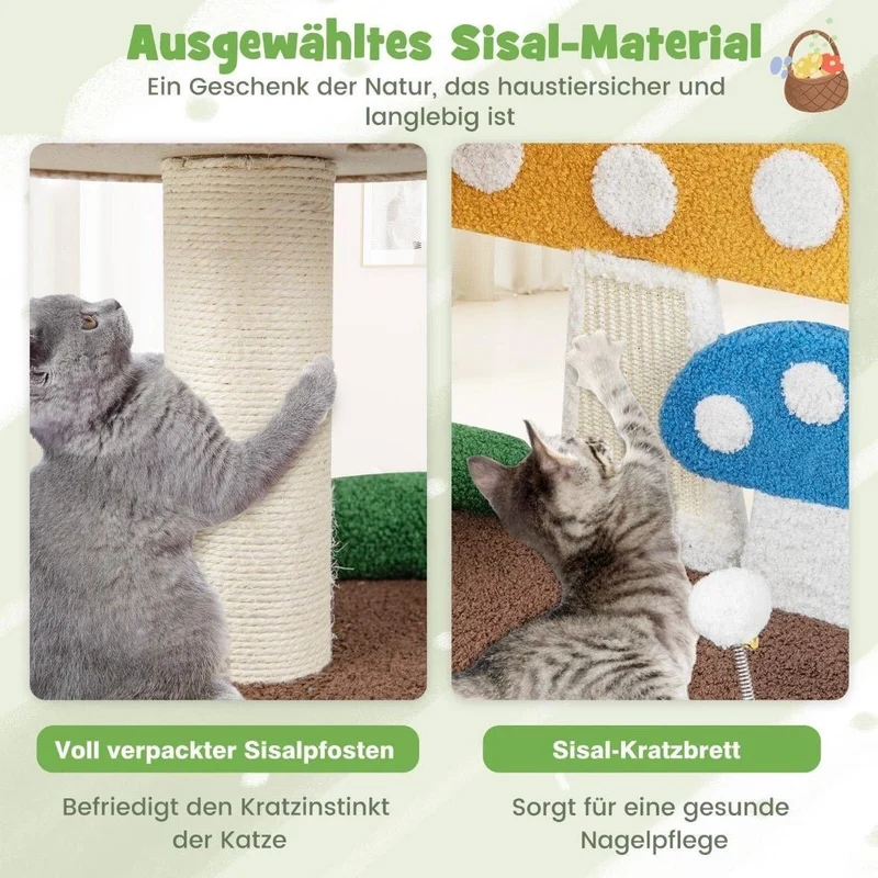 Kompakter Kratzbaum Pilzdesign Katzendeko Haustiere