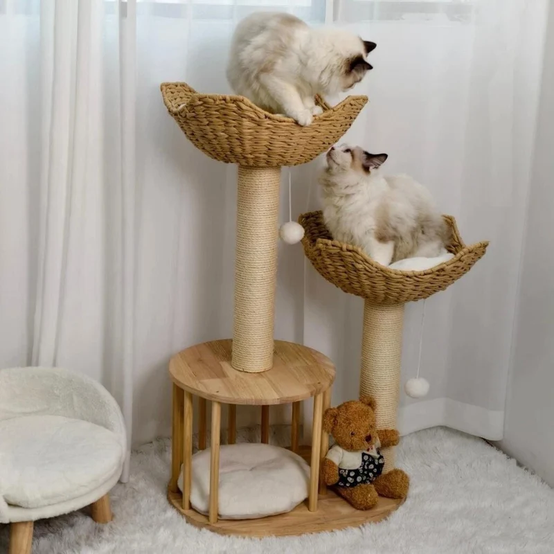 Kratzbaum Naturholz Sisalsäule Katzenbaum Haustiere