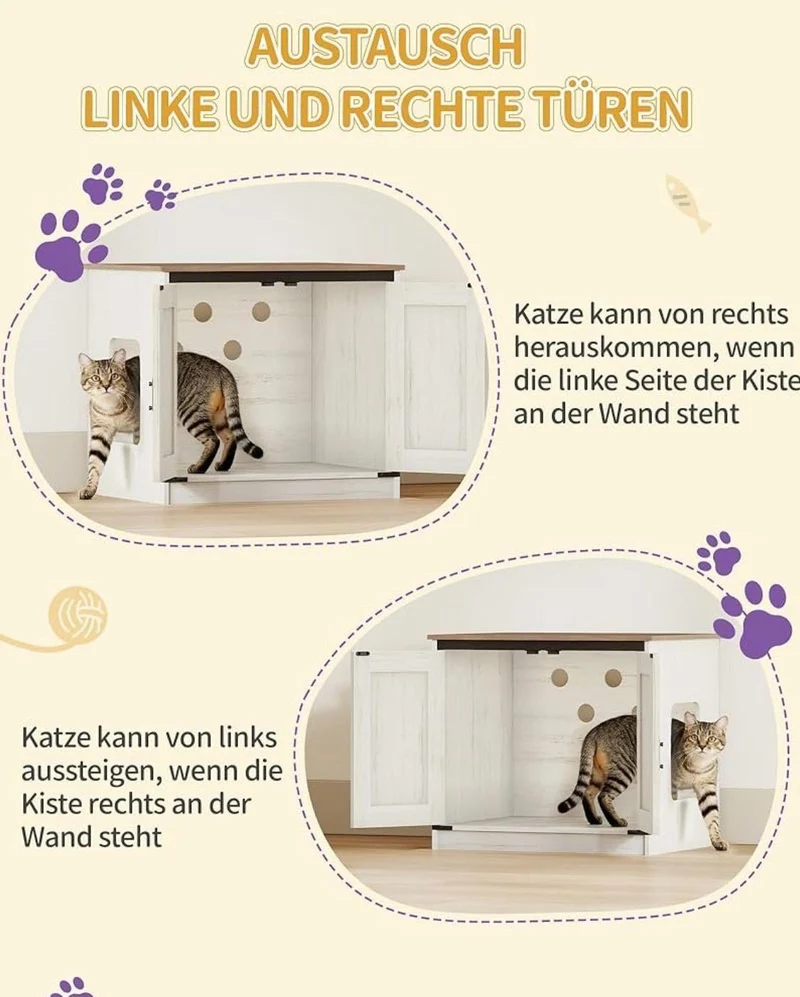 Kratzbaum Katzenschrank Futterstation 173cm Katzen