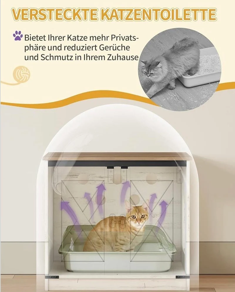 Kratzbaum Katzenschrank Futterstation 173cm Katzen