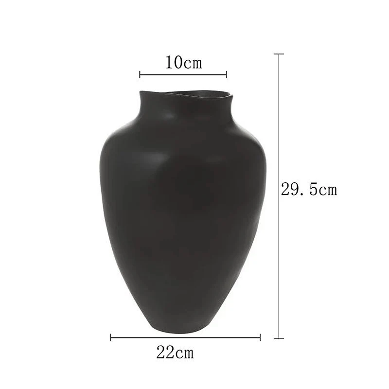Minimalistische hohe Keramikbodenvase mit schmalem Hals