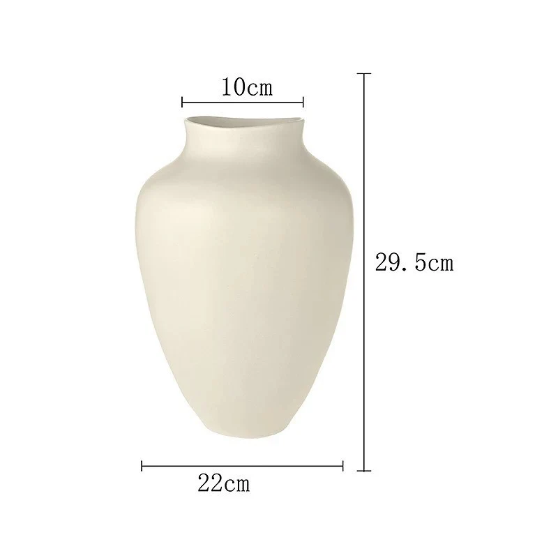 Minimalistische hohe Keramikbodenvase mit schmalem Hals
