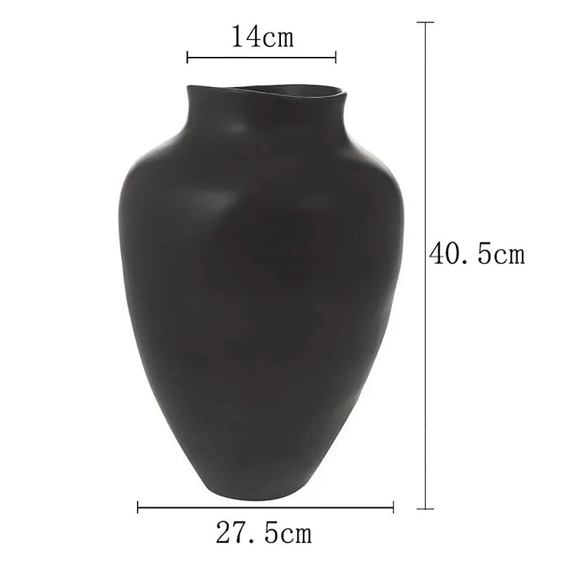 Minimalistische hohe Keramikbodenvase mit schmalem Hals