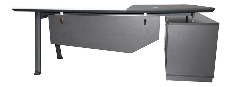 Chef-Schreibtisch 220×180cm Managerschreibtisch Kunstleder