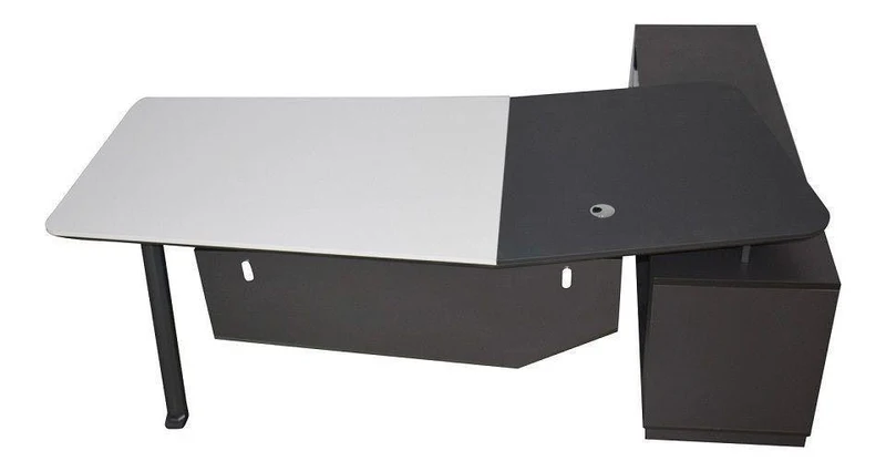 Chef-Schreibtisch 220×180cm Managerschreibtisch Kunstleder