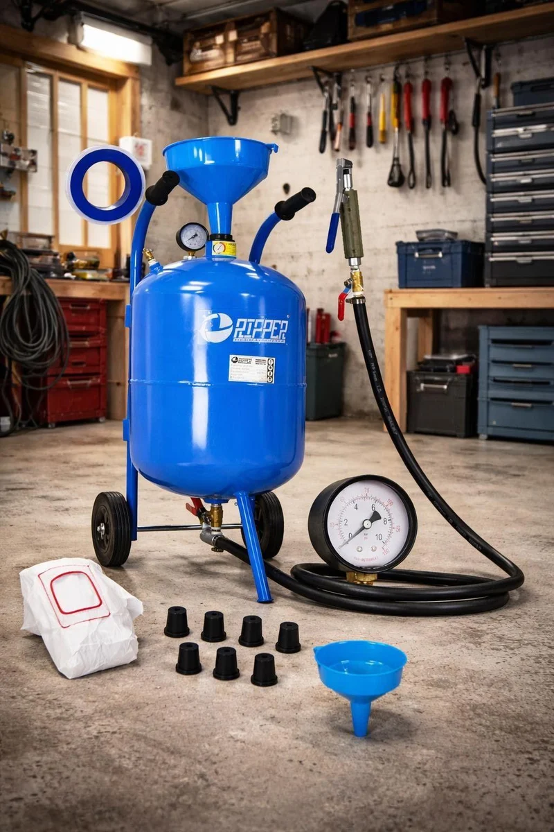Siphon-Sandstrahler 38L mit Zubehör & 5 Düsen