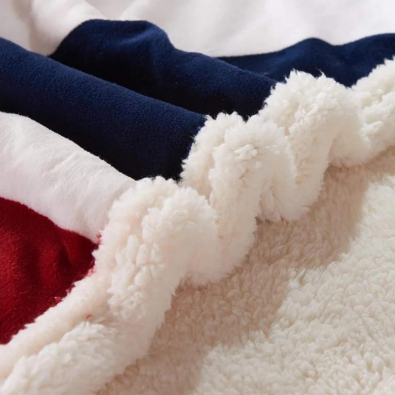 Skanto | Amerikanische Flagge Flanell-Sherpa-Decke