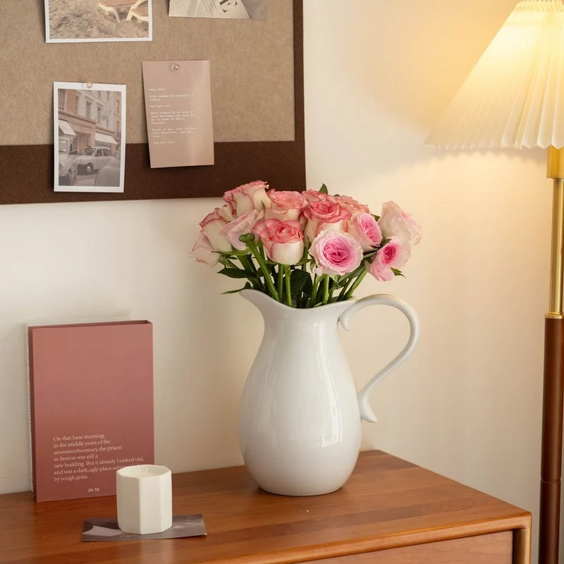 Dekorative Keramikkanne Vase für frische Blumen Tischmittelstück