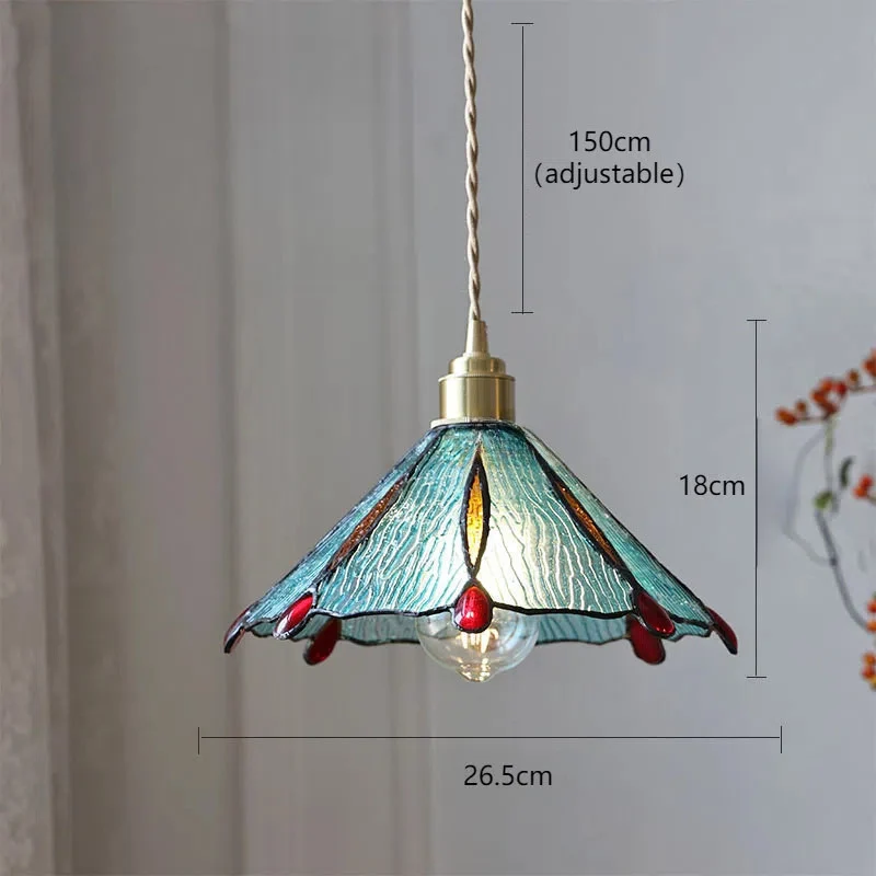Verstellbare Vintage-Glas-Hängeleuchte