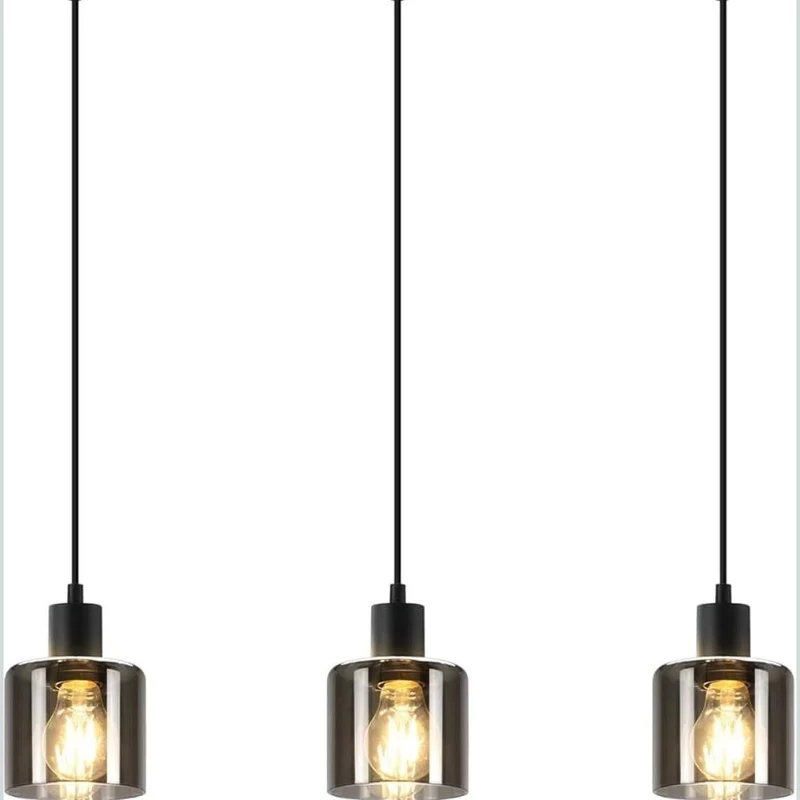 Pendelleuchte Vintage Rauchglas E27 Hängelampe Industrial Design