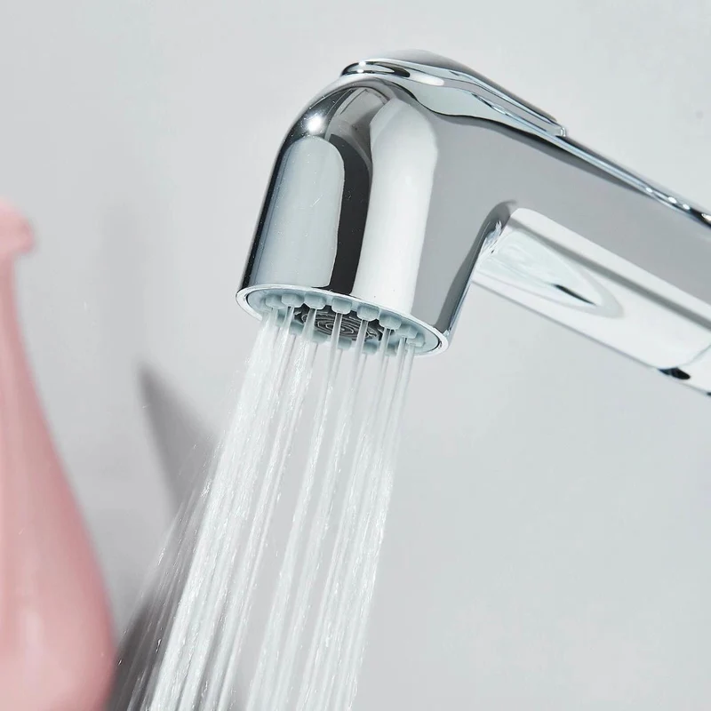 Waschtischarmatur Chrom mit ausziehbarer Brause Einhebelmischer