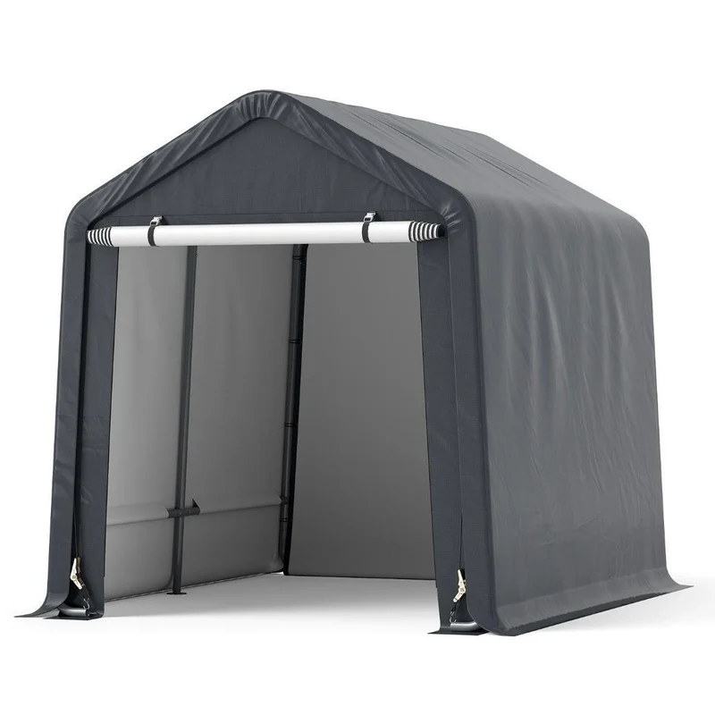 Zeltgarage Grau 240×195×214cm Wetterfester Unterstand