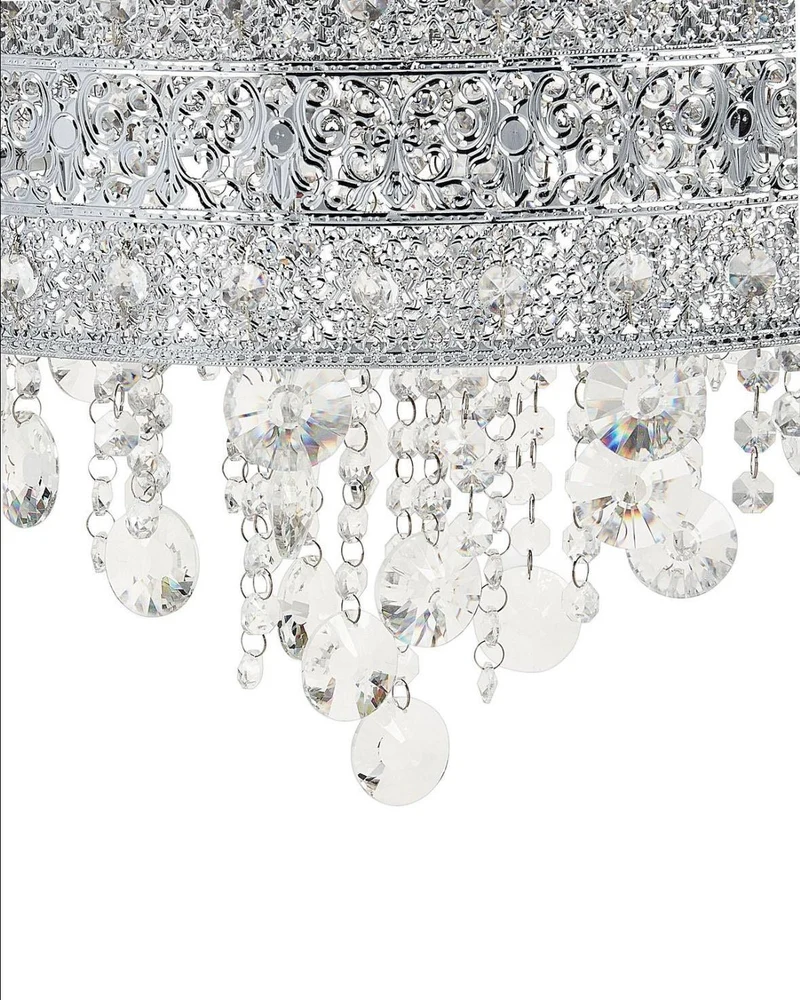 Eleganter Kristall-Kronleuchter in Silber 6-flammig