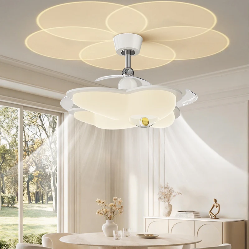 Moderner blumenförmiger Deckenventilator mit integrierter Beleuchtung
