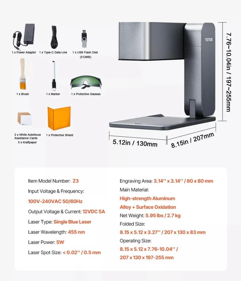 Tragbarer Lasergravierer 5W kompakt & faltbar
