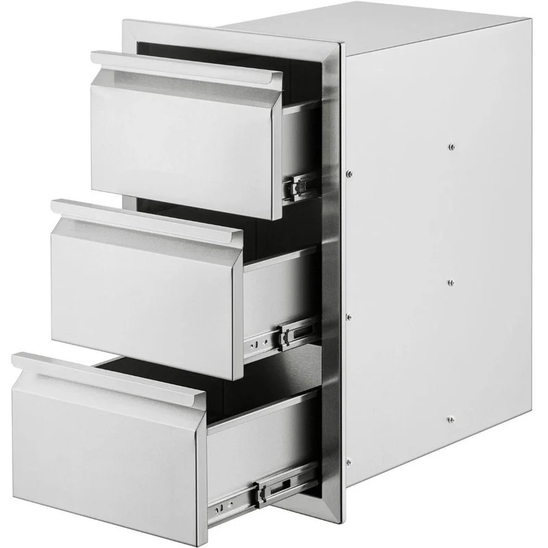 Edelstahl Küchenschublade 3-fach für Outdoor- & Innenküchen