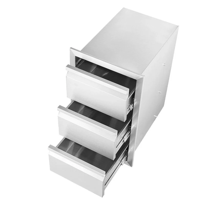 Edelstahl Küchenschublade 3-fach für Outdoor- & Innenküchen