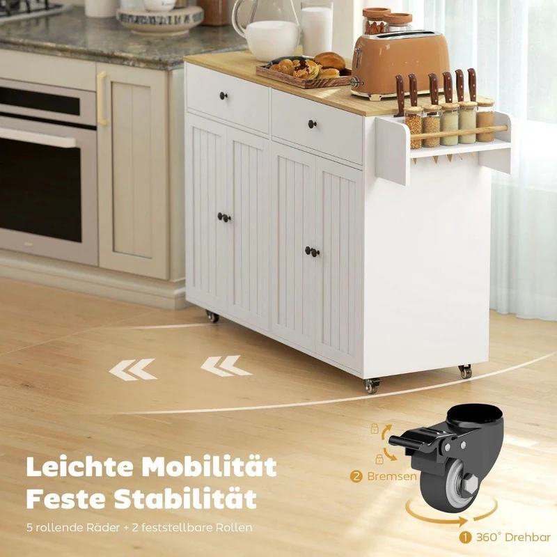 Kücheninsel/Küchenwagen auf Rollen flexibel & funktional