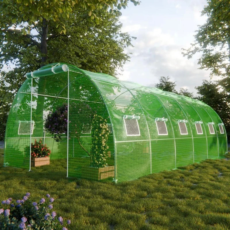 Foliengewächshaus 6×3m stabiles Gewächshaus für ganzjährigen Anbau