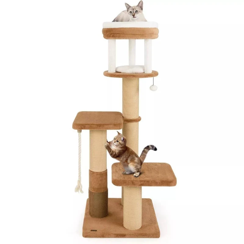Kratzbaum Holz Katzenbaum Haustiere Katzenbett 164 cm