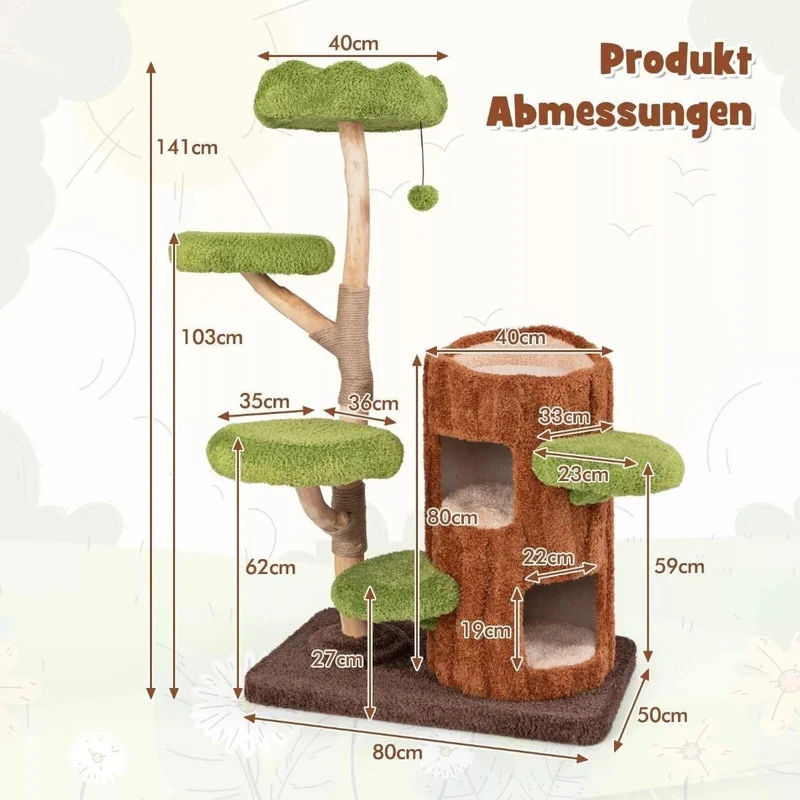 Kratzbaum Holz Katzenhöhle Katzenbaum Haustiere