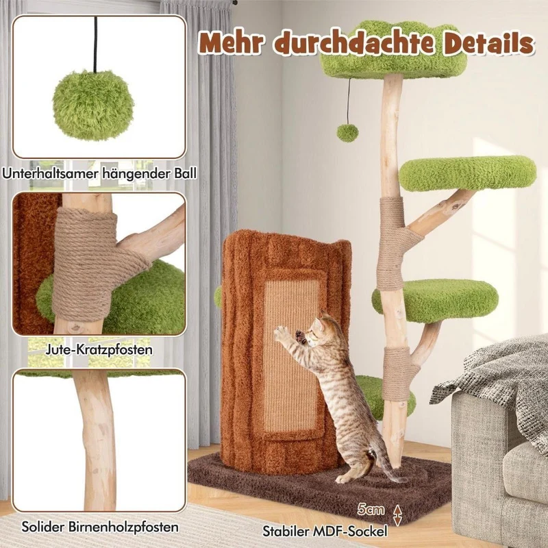 Kratzbaum Holz Katzenhöhle Katzenbaum Haustiere