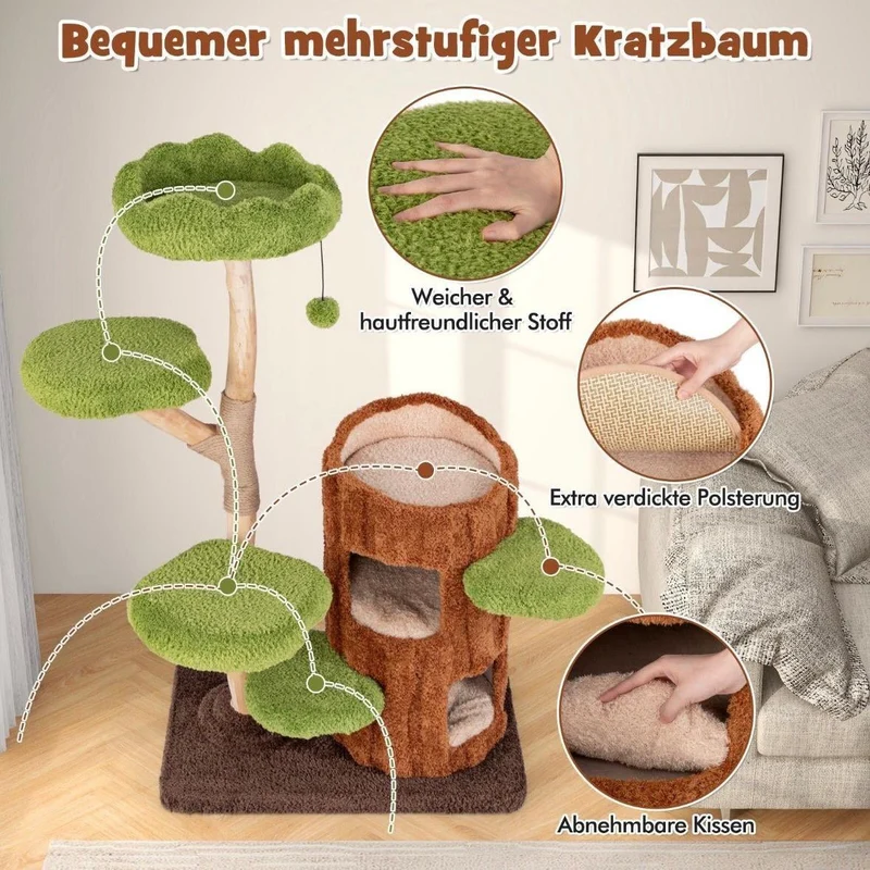 Kratzbaum Holz Katzenhöhle Katzenbaum Haustiere