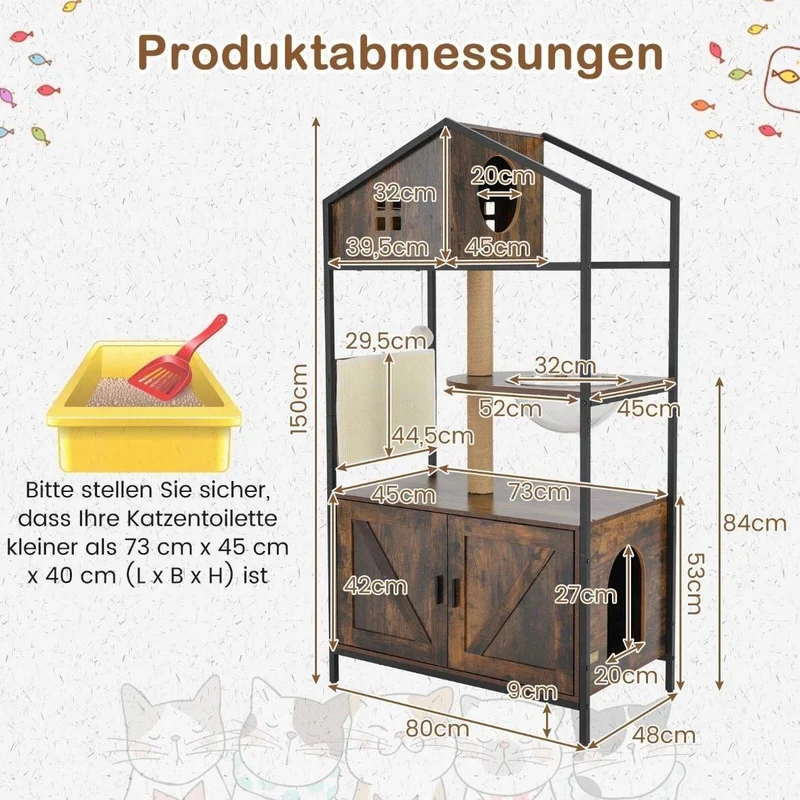Kratzbaum Katzenschrank Katzenklo Katzenmöbel