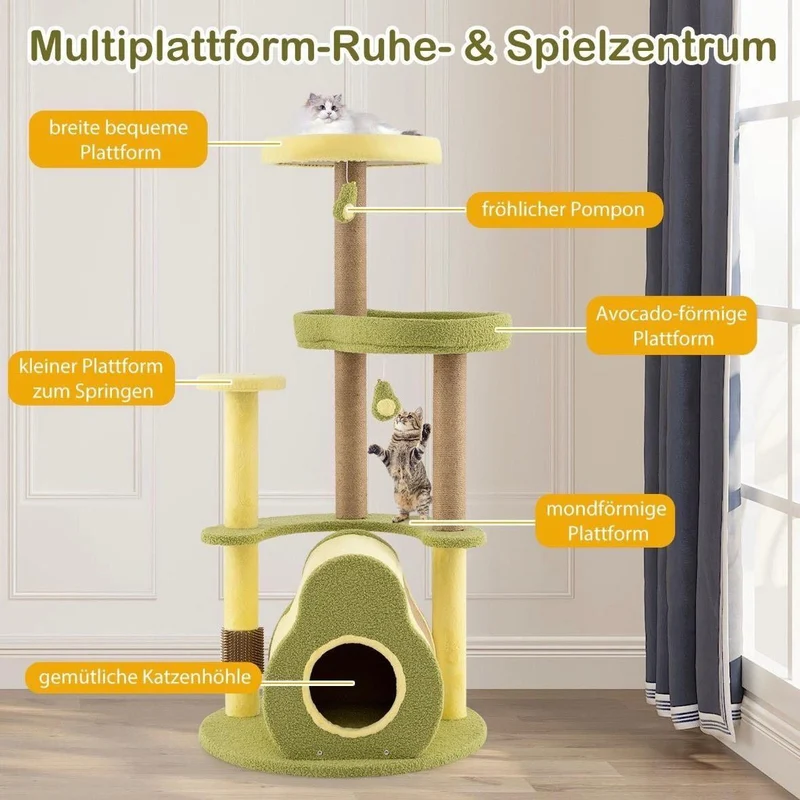 Mehrstöckiger Kratzbaum Katzenhaus Avocadodesign Haustiere